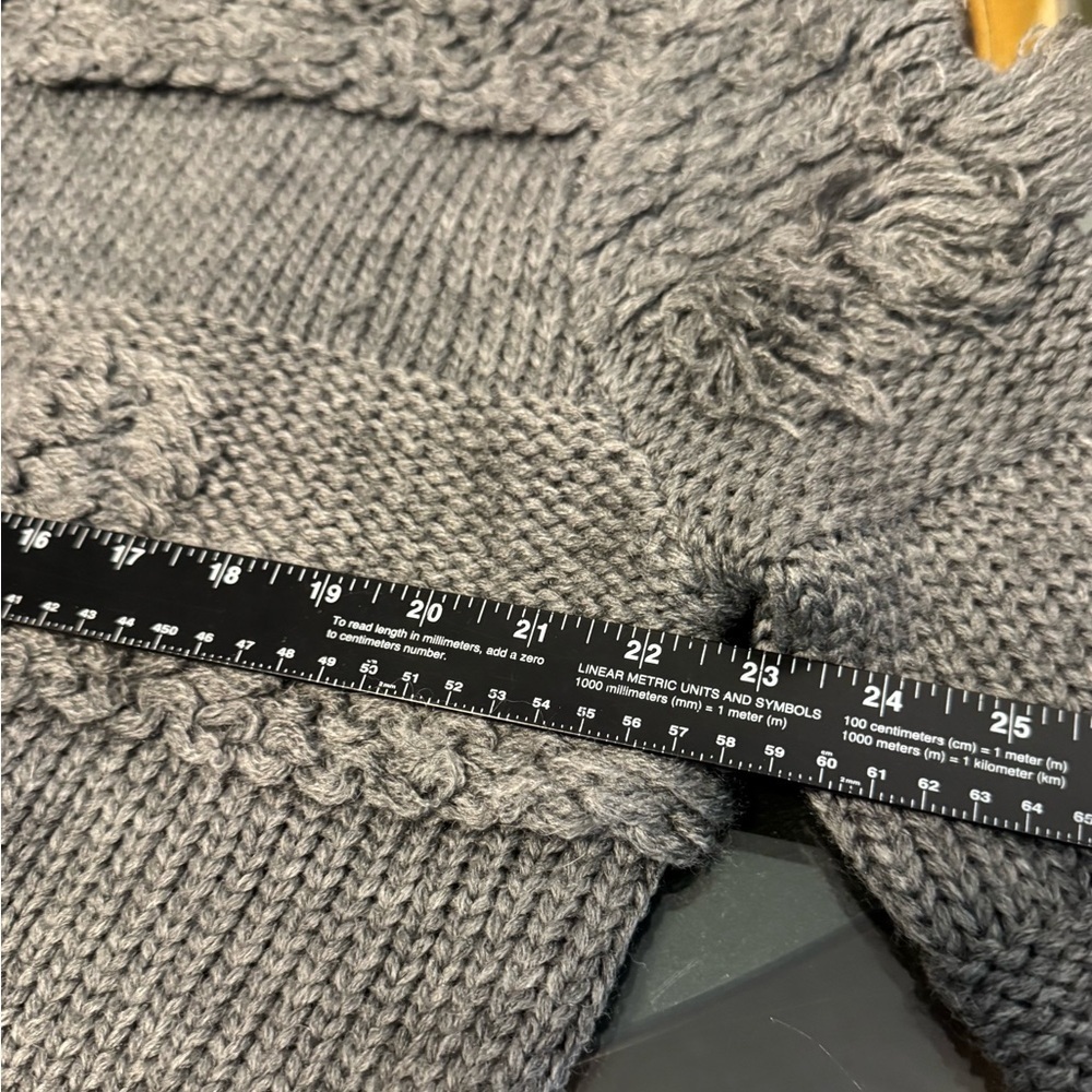 DO + BE chunky knit wool blend long sleeve cardigan sweater size medium gray - Picture 5 of 6